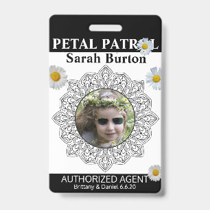 Crachá Distintivo de Menina de Flores Patrulha das Pétala