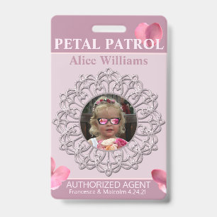 Crachá Distintivo de Menina de Flores Patrulha Pétala Ros