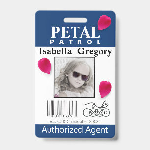 Crachá Distintivo de Menina de Flores Petal Patrol