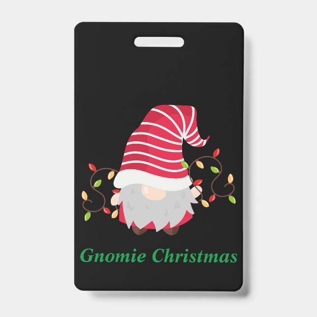 Crachá Distintivo de Natal Gnomie (Frente)