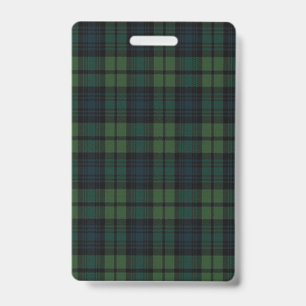 Crachá Distintivo de Plástico de Tecido Tartan - Vertical