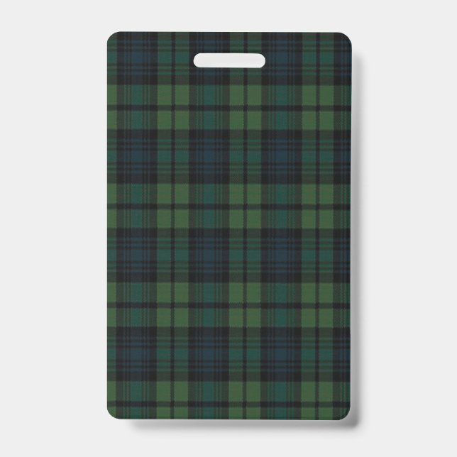 Crachá Distintivo de Plástico de Tecido Tartan - Vertical (Frente)