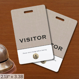 Crachá Distintivo de visitante com logotipo personalizado
