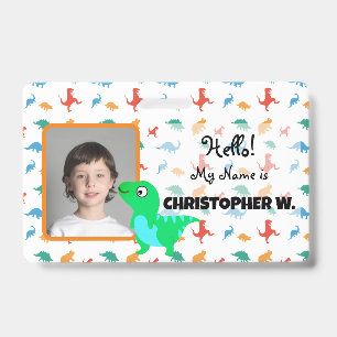 Crachá Distintivo Infantil com T-Rex Bebê para Crianças