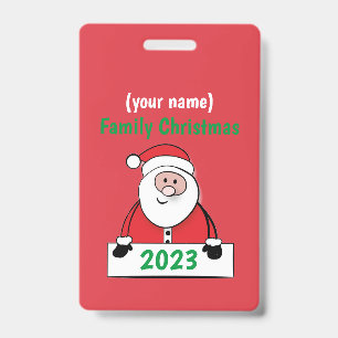 Crachá Distintivo - Natal Personalizado da Família (adici
