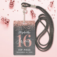 Distintivo VIP de Aniversário de 16 Anos Rose Gold