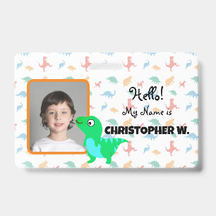 Crachá Distintivos de Bebê Dinossauro T-Rex para Crianças
