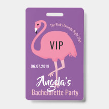 Distintivos de Flamingo Rosa com Texto Personaliza