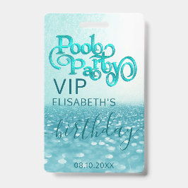 Crachá Diversão brilho legal roteiro festa na piscina VIP