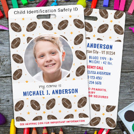 Crachá Diversão Futebol Esportes Personalizado Moderno Fo