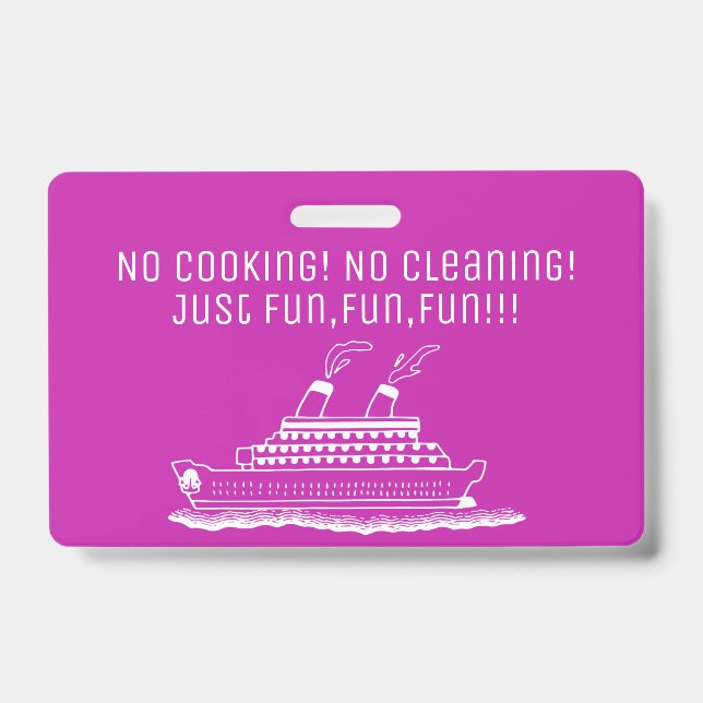 Crachá Diversão Porta-Chaves de Cabine de Navio de Cruzei (Frente)