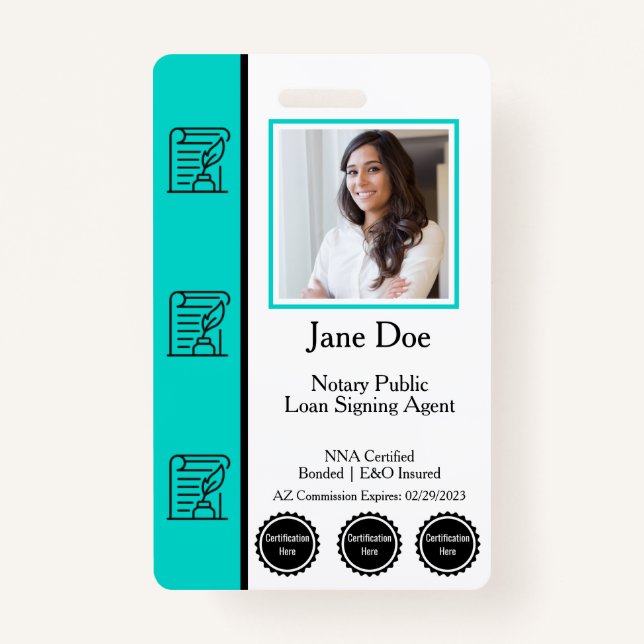 Crachá do Agente de Assinatura de Empréstimo Públi (Frente)