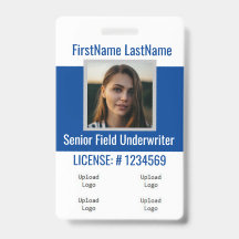 Crachá do Agente de Seguro Logotipos de frente e a