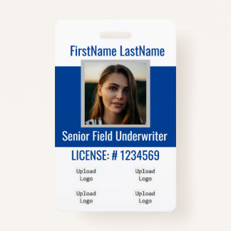 Crachá do Agente de Seguro Logotipos de frente e a