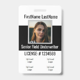 Crachá do Agente de Seguro - Parte frontal e Parte