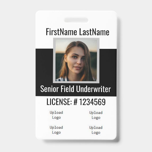 Crachá do Agente de Seguro - Parte frontal e Parte (Frente)