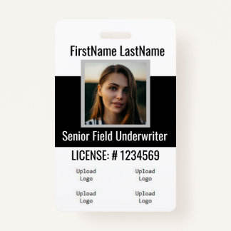 Crachá do Agente de Seguro - Parte frontal e Parte