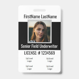 Crachá do Agente de Seguro - Parte frontal e Parte