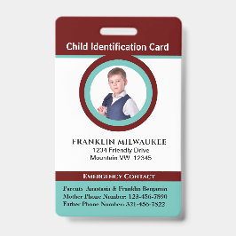 Crachá do Cartão de Identificação de Fotografia da