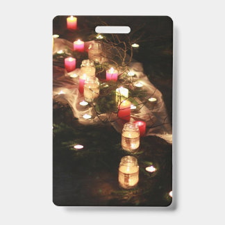 Crachá do Evento de Velas Verticais – Personalizáv