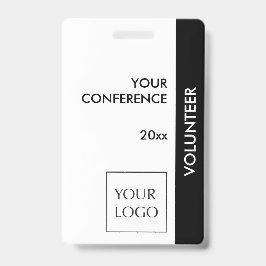Crachá do logotipo do Voluntário para Eventos Pret