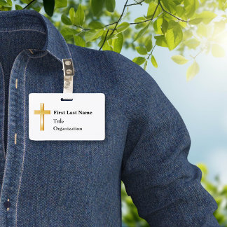Crachá do nome da Cruz Dourada Cristã