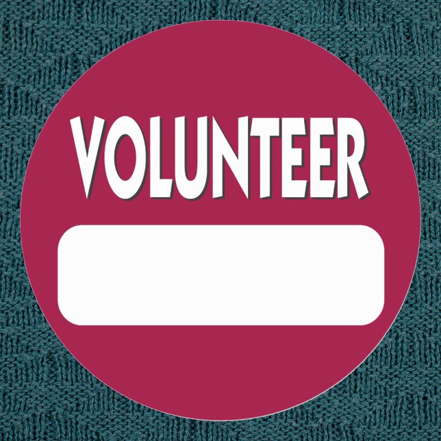 Crachá do Nome de etiqueta voluntário (Criador carregado)