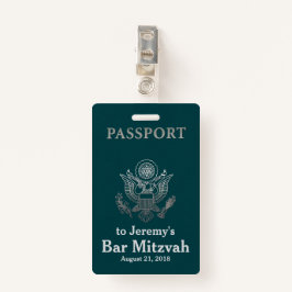 Crachá do partido de Mitzvah do bar do passaporte