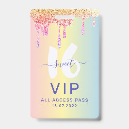 Crachá Doce 16 Maçãs De Pastel De Brilho - Convite Aniver