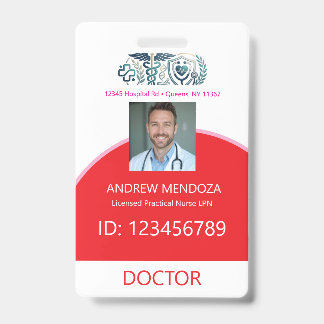 Crachá Doctor Physicians Hospital Employee Tag & Badges