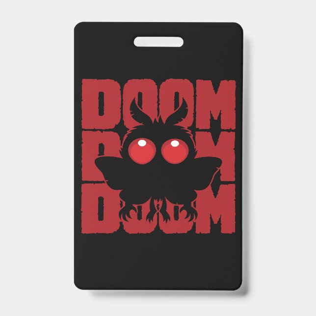 Crachá DOOM DOOM DOOM Kawaii Mothman Críptido (Frente)