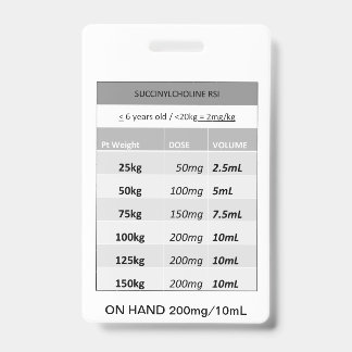 Crachá Dosagem Rápida RE: Succinilcolina Paralisante RSI