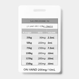 Crachá Dosagem Rápida RE: Succinilcolina Paralisante RSI