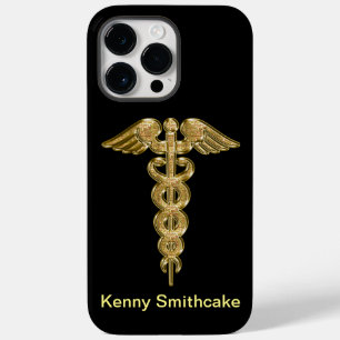 crachá Dourado de alerta médico