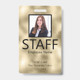 Crachá Dourado de Evento de Código QR de Funcionar