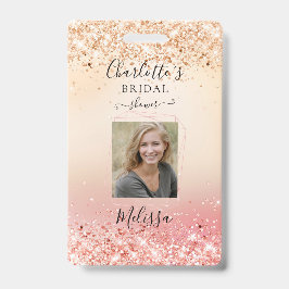 Crachá Dourado-Rosegold (Imitar) com brilho modern