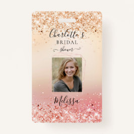 Crachá Dourado-Rosegold (Imitar) com brilho modern