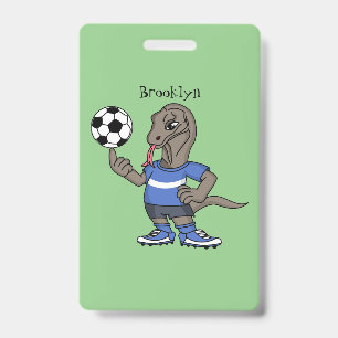 Crachá Dragão Komodo engraçado bonito jogando cartoon de