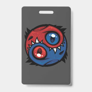 Crachá Dragões Yin Yang Vermelho e Azul