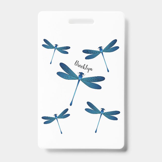 Crachá Dragonfly cartoon illustration  (Frente)