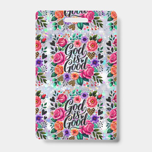 Crachá É Bom Deus Presente Religioso Cristão Identificado (Frente)