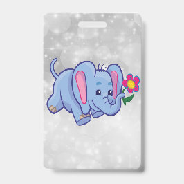 Crachá Elefante de desenho animado fofo