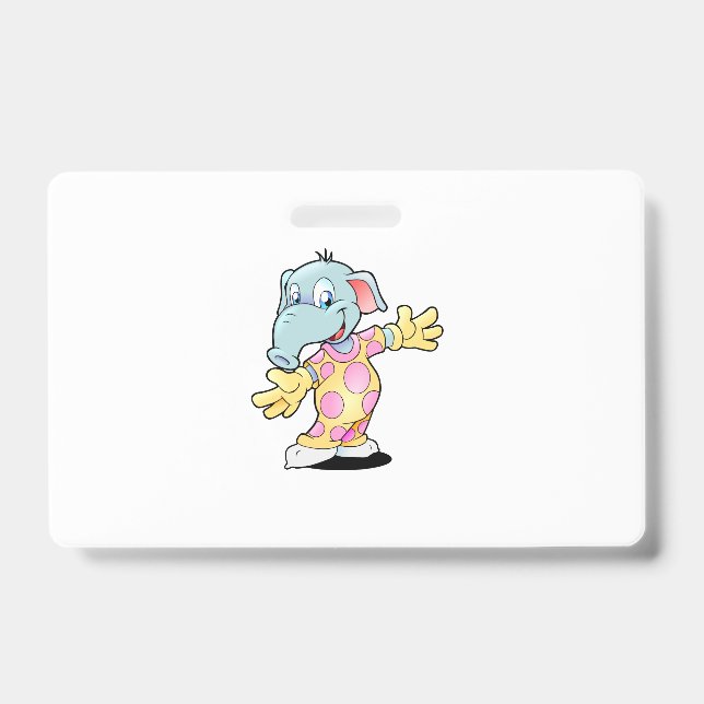 Crachá Elefante em pijamas (Frente)