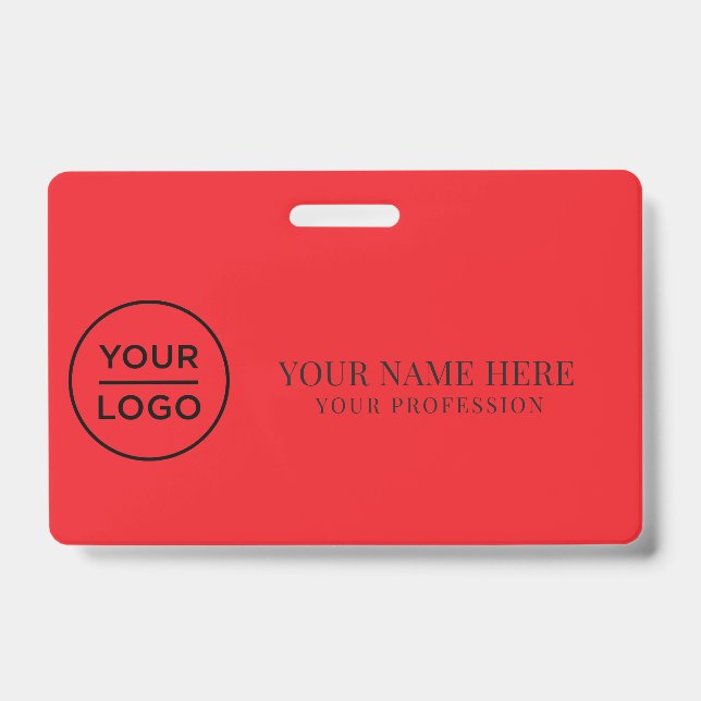 Crachá Elegant custom Logo Employee Simple (Frente)