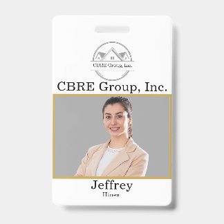 Crachá Elegant Real Estate  gold custom logo 