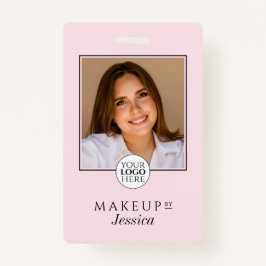 Crachá Elegant Typography Blush Pink Photo Makeup