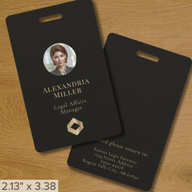 Crachá Elegante de ID de foto do funcionarios (Criador carregado)