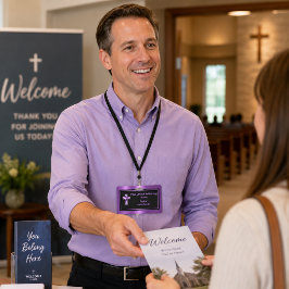 Crachá Elegante Pastor da Igreja Preto Roxo