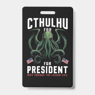 Crachá Eleições Engraçadas de 2024 Cthulhu para President