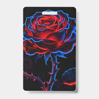 Crachá Emblema de Brilho Rosa Azul Neon Vermelho